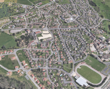 Vue aérienne de la commune de FEYTIAT