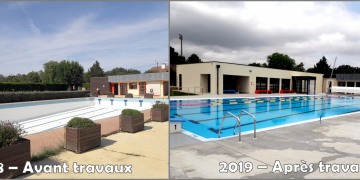 Avant/Après les travaux de rénovation : bassin sportif et nouveau bâtiment
