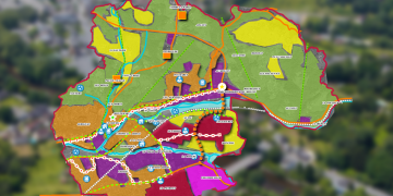 Exemple de cartographie de la commune de Malemort illustrant les grands principes du Projet d'Aménagement et de Développement Durables (PADD) de la commune